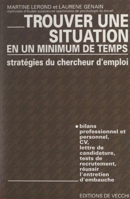 Stratégies du chercheur d'emploi - Laurène Genain, Martine Lerond - FeniXX réédition numérique