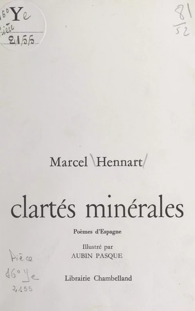 Clartés minérales - Marcel Hennart - FeniXX réédition numérique