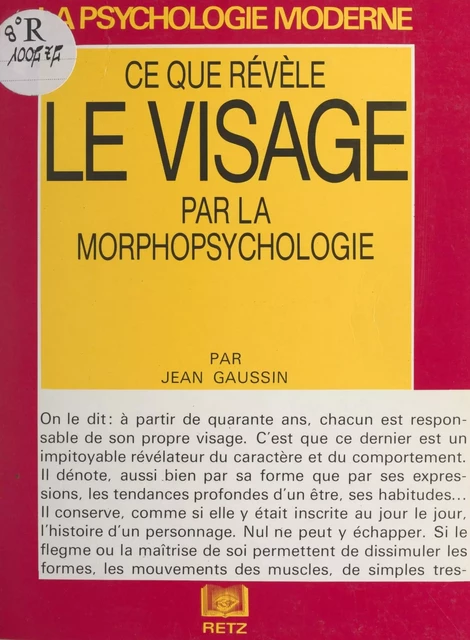 Connaître les autres par le visage - Jean Gaussin - (Retz) réédition numérique FeniXX