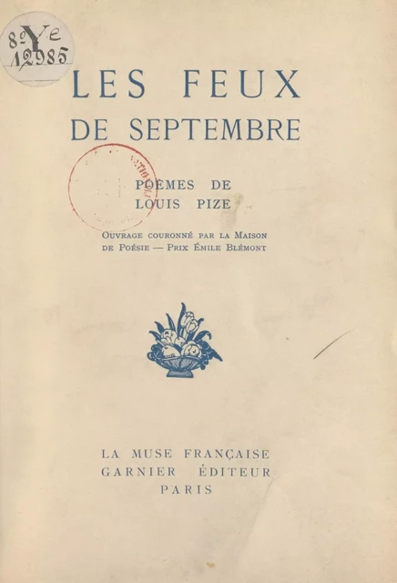 Les feux de septembre - Louis Pize - FeniXX réédition numérique