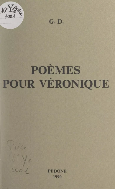 Poèmes pour Véronique - Georges Dethan - FeniXX réédition numérique