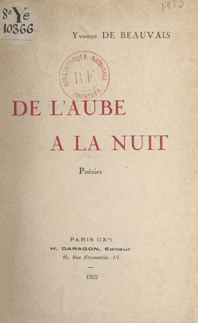 De l'aube à la nuit - Yvonne de Beauvais - FeniXX réédition numérique