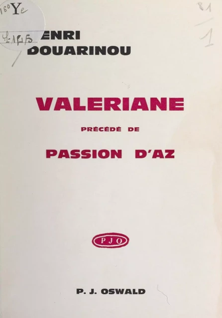 Valériane (poésie bastringue) - Henri Douarinou - FeniXX réédition numérique