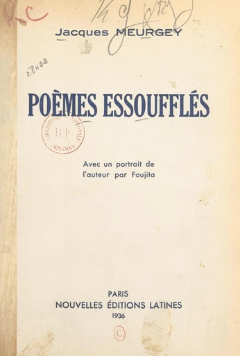 Poèmes essoufflés - Jacques Meurgey de Tupigny - FeniXX réédition numérique