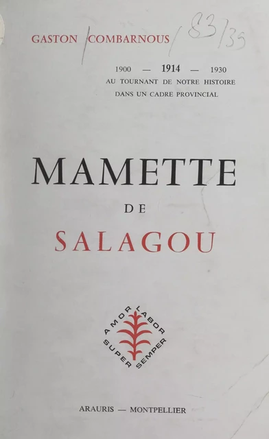 Mamette de Salagou - Gaston Combarnous - FeniXX réédition numérique