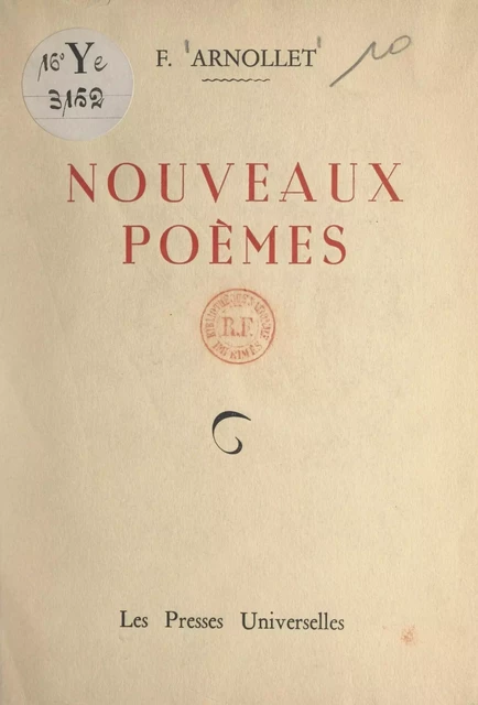 Nouveaux poèmes - F. Arnollet - FeniXX réédition numérique