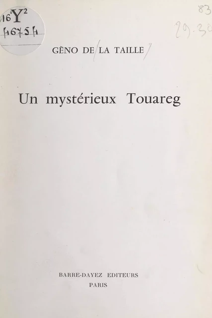 Un mystérieux Touareg - Géno de La Taille - FeniXX réédition numérique