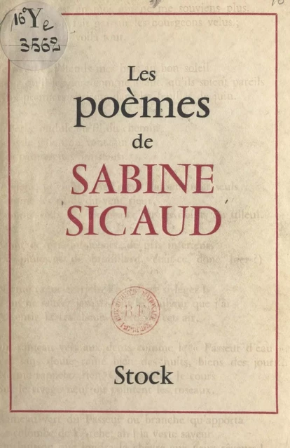 Les poèmes de Sabine Sicaud - Sabine Sicaud - FeniXX réédition numérique