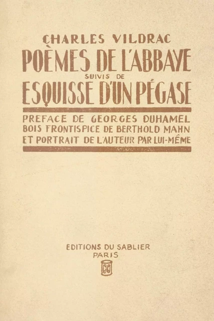 Poèmes de l'abbaye - Charles Vildrac - FeniXX réédition numérique