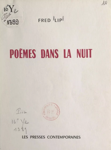 Poèmes dans la nuit - Fred Lip - FeniXX réédition numérique