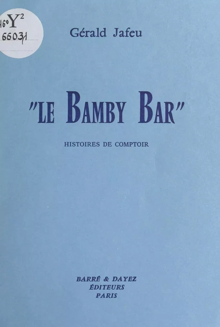 Le Bamby bar - Gérald Jafeu - FeniXX réédition numérique