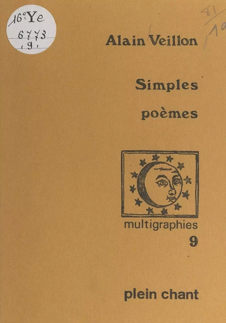 Simples poèmes - Alain Veillon - FeniXX réédition numérique