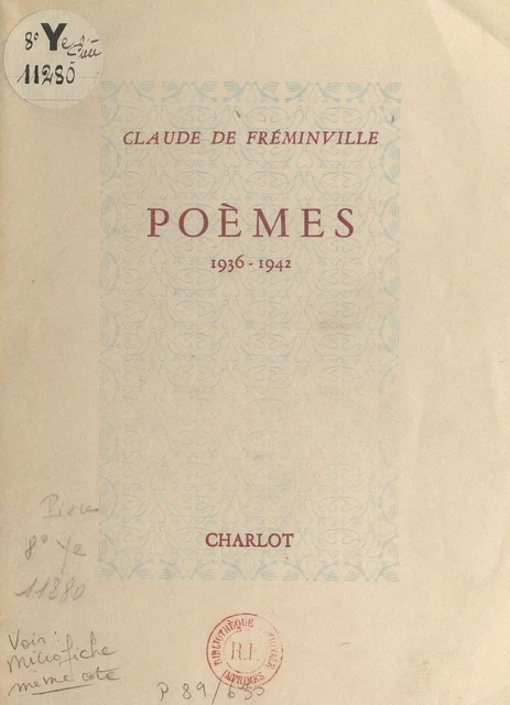 Poèmes, 1936-1942 - Claude Terrien - FeniXX réédition numérique