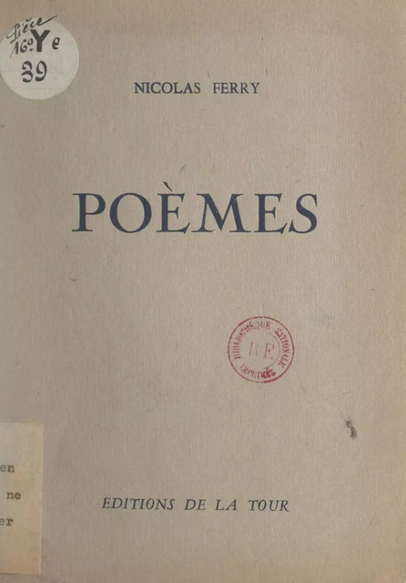 Poèmes - Nicolas Ferry - FeniXX réédition numérique