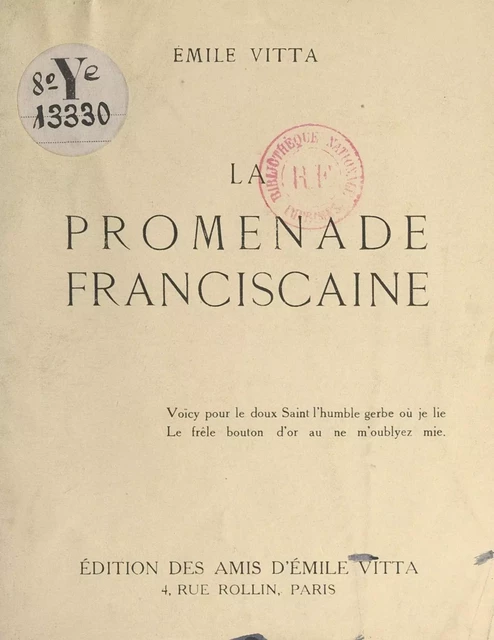 La promenade franciscaine - Émile Vitta - FeniXX réédition numérique