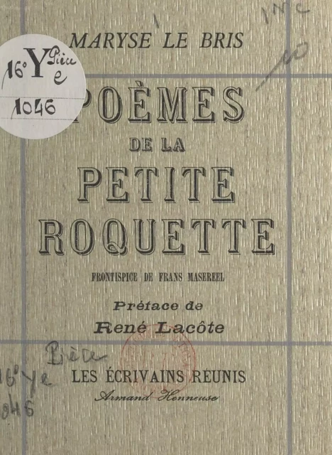 Poèmes de la petite roquette - Maryse Le Bris - FeniXX réédition numérique