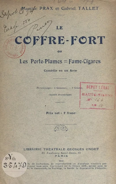 Le coffre-fort - Maurice Prax, Gabriel Tallet - FeniXX réédition numérique