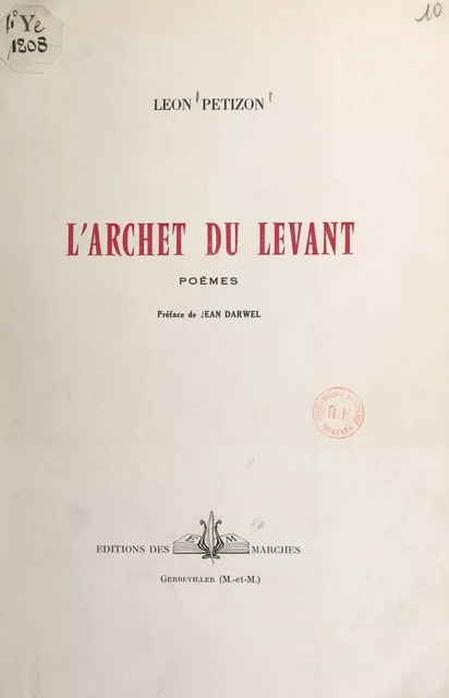 L'archet du levant - Léon Petizon - FeniXX réédition numérique