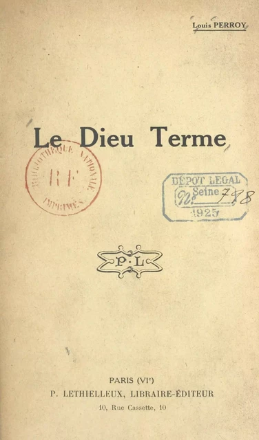 Le dieu Terme - Louis Perroy - FeniXX réédition numérique