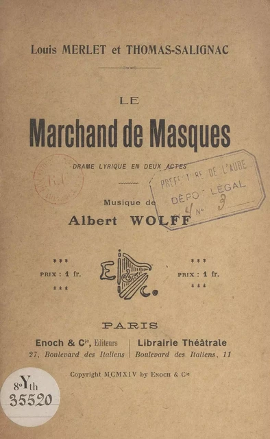 Le marchand de masques - Louis Merlet, Thomas Salignac - FeniXX réédition numérique