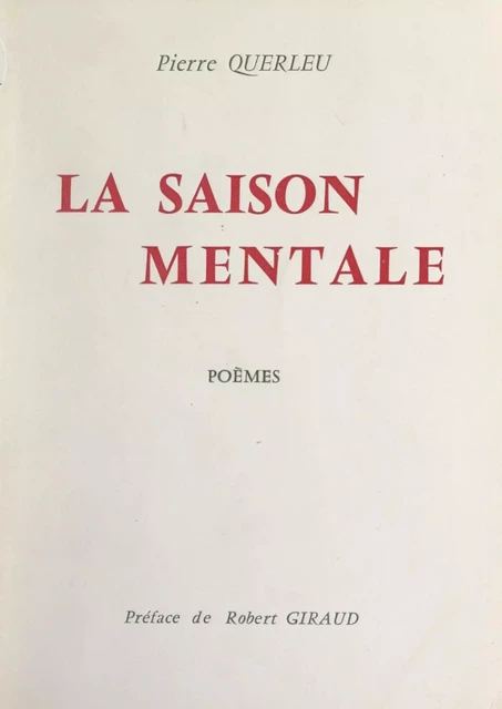 La saison mentale - Pierre Querleu - FeniXX réédition numérique