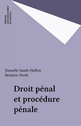 Droit pénal et procédure pénale