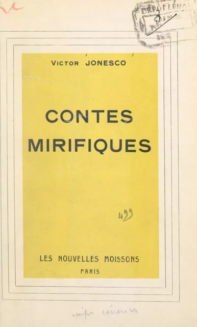 Contes mirifiques - Victor Jonesco - FeniXX réédition numérique