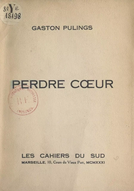 Perdre cœur - Gaston Pulings - FeniXX réédition numérique