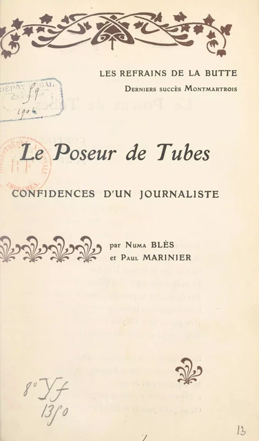 Le poseur de tubes - Numa Blès, Paul Marinier - FeniXX réédition numérique