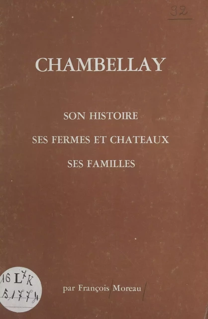 Chambellay - François Moreau - FeniXX réédition numérique