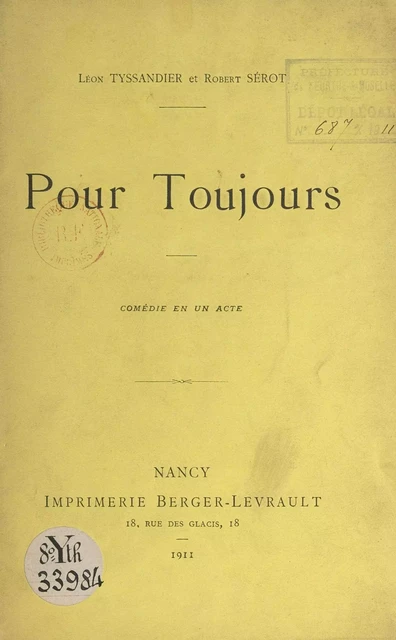 Pour toujours - Robert Sérot, Léon Tyssandier - FeniXX réédition numérique