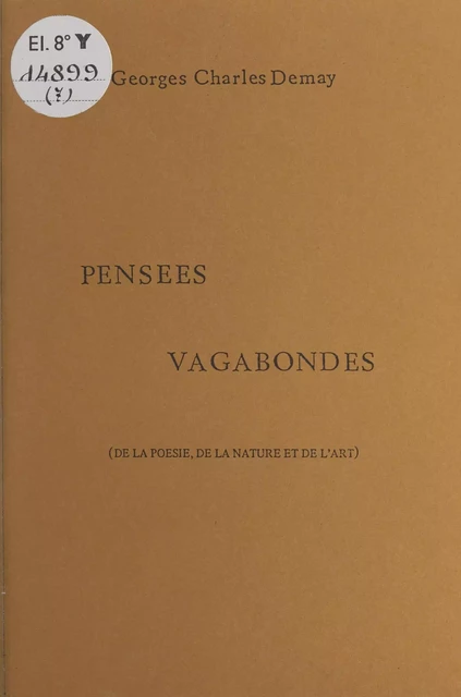 Pensées vagabondes - Georges-Charles Demay - FeniXX réédition numérique