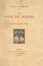 Les voix de misère et d'allégresse