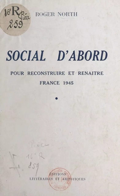 Social d'abord - Roger North - FeniXX réédition numérique