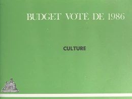 Budget voté de 1986 : Culture