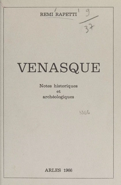 Venasque - Rémi Rapetti - FeniXX réédition numérique