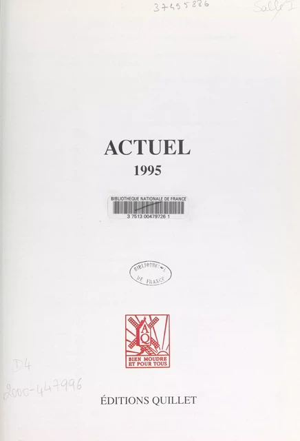 Actuel 1995 -  Éditions Quillet - FeniXX réédition numérique