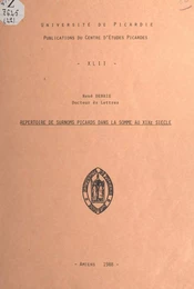 Répertoire de surnoms picards, dans la Somme, au XIXe siècle