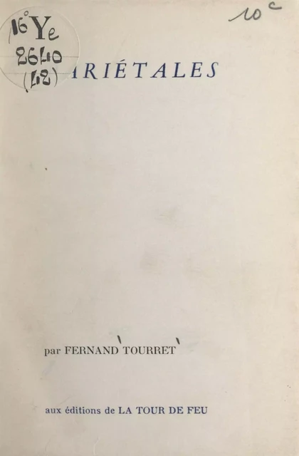 Pariétales - Fernand Tourret - FeniXX réédition numérique