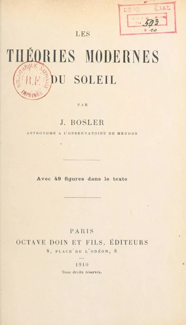 Les théories modernes du soleil - Jean Bosler - FeniXX réédition numérique