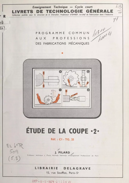 Étude de la coupe (2). Réf. C1-TG.25 - Jean Pilard - FeniXX réédition numérique