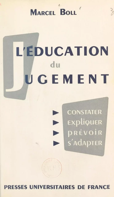 L'éducation du jugement - Marcel Boll - FeniXX réédition numérique