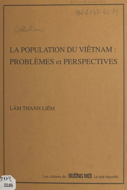 La population du Viêt Nam : problèmes et perspectives - Thanh Lièm Lâm - FeniXX réédition numérique