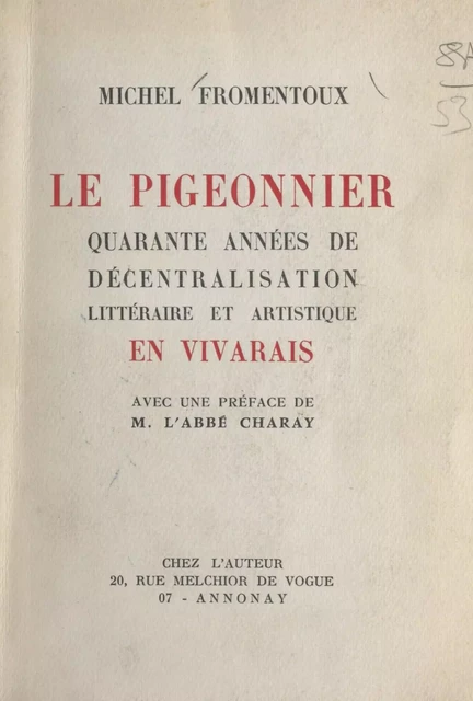 Le pigeonnier - Michel Fromentoux - FeniXX réédition numérique