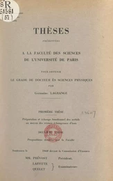 Préparation et échange fonctionnel des acétals au moyen des résines échangeuses d'ions