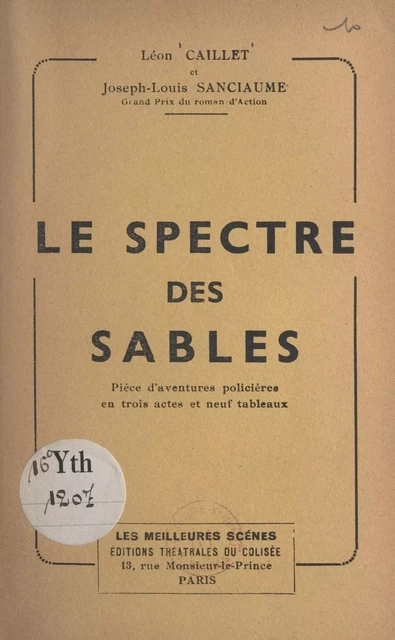 Le spectre des sables - Léon Caillet, Joseph-Louis Sanciaume - FeniXX réédition numérique