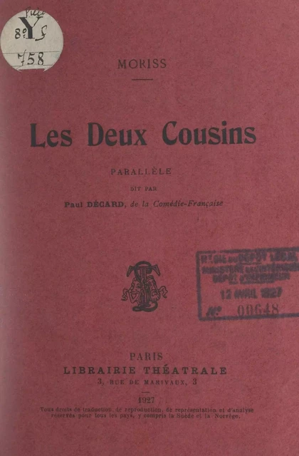 Les deux cousins -  Moriss - FeniXX réédition numérique