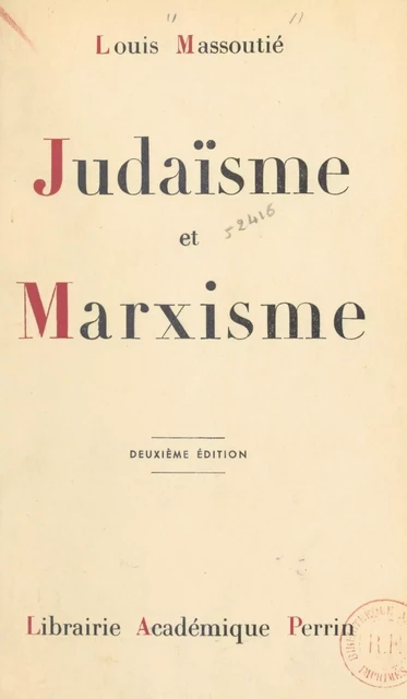 Judaïsme et marxisme - Louis Massoutié - FeniXX réédition numérique