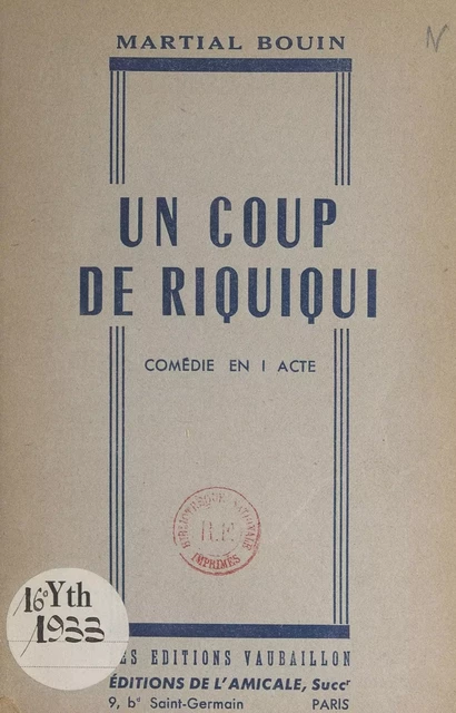 Un coup de Riquiqui - Martial Bouin - FeniXX réédition numérique