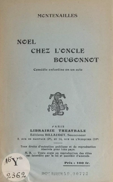 Noël chez l'Oncle Bougonnot -  Montenailles - FeniXX réédition numérique